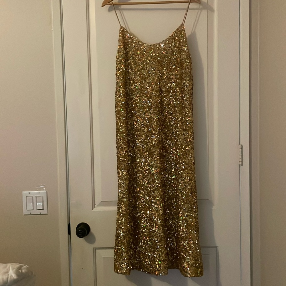 Zara gold glitter dress